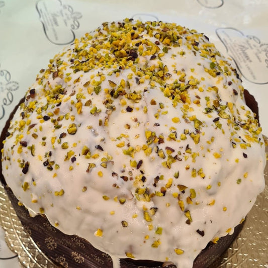 Panettone pistacchio, mandorle e cioccolato